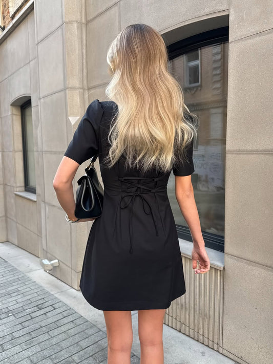 The Noir Lace Mini Dress