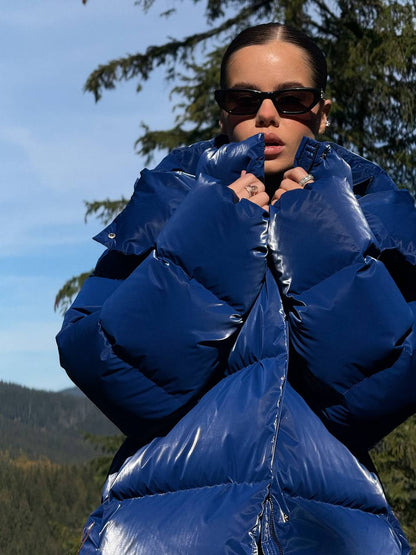 Crush Puffer Jacket – Electric Blue
